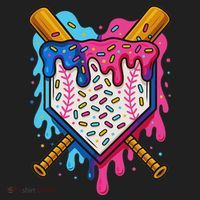 Baseball Ice Cream Drip Baseball Hat thumb 2