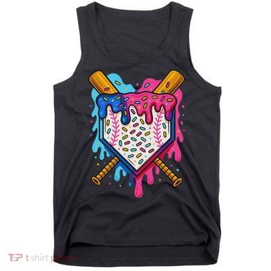 Baseball Ice Cream Drip Baseball Tank Top