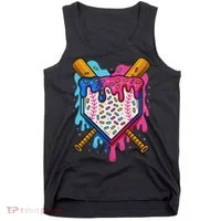 Baseball Ice Cream Drip Baseball Tank Top thumb 0