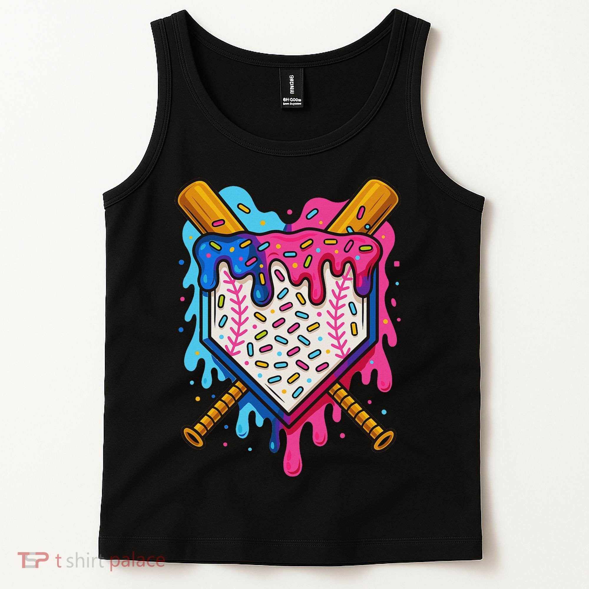 Baseball Ice Cream Drip Baseball Tank Top