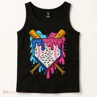Baseball Ice Cream Drip Baseball Tank Top thumb 2