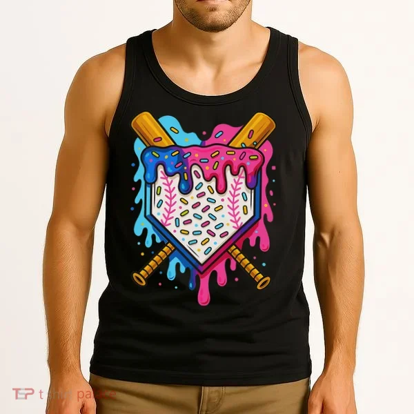 Baseball Ice Cream Drip Baseball Tank Top