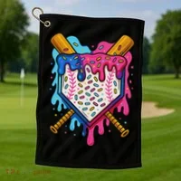 Baseball Ice Cream Drip Baseball Golf Towel thumb 1