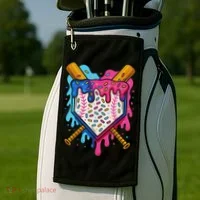 Baseball Ice Cream Drip Baseball Golf Towel thumb 2