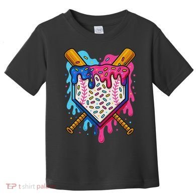 Baseball Ice Cream Drip Baseball Toddler T-Shirt