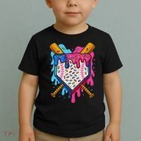 Baseball Ice Cream Drip Baseball Toddler T-Shirt thumb 2