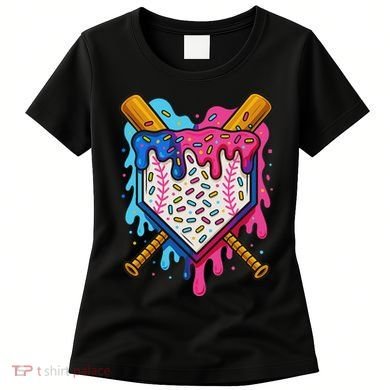 Baseball Ice Cream Drip Baseball Women's T-Shirt
