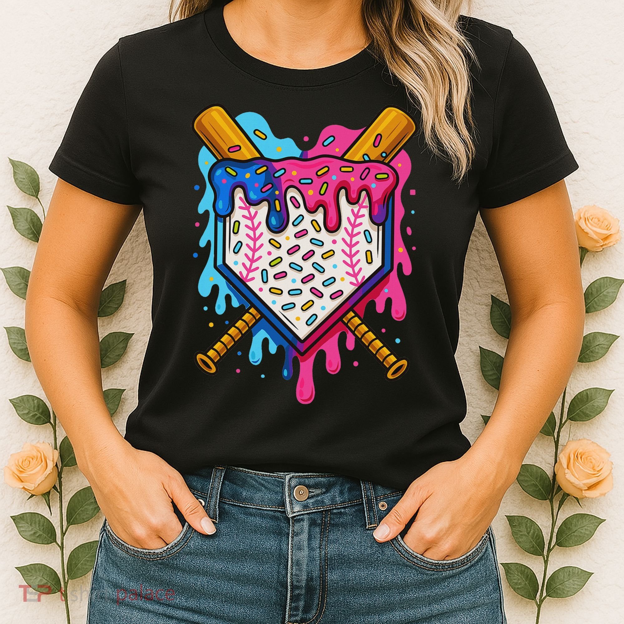 Baseball Ice Cream Drip Baseball Women's T-Shirt