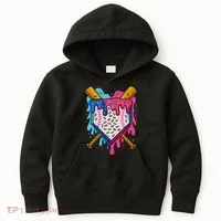 Baseball Ice Cream Drip Baseball Kids Hoodie thumb 0