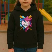 Baseball Ice Cream Drip Baseball Kids Hoodie thumb 3