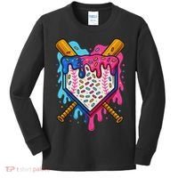 Baseball Ice Cream Drip Baseball Kids Long Sleeve Shirt thumb 0