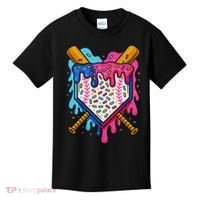 Baseball Ice Cream Drip Baseball Kids T-Shirt thumb 0