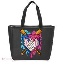 Baseball Ice Cream Drip Baseball Tote Bag thumb 0