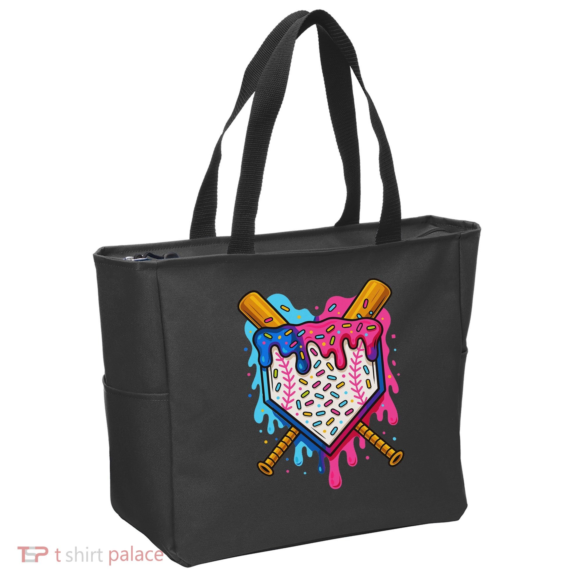 Baseball Ice Cream Drip Baseball Tote Bag