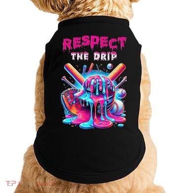 Baseball Ice Cream Drip Respect The Drip Gift Doggie Tank