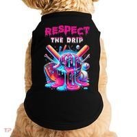 Baseball Ice Cream Drip Respect The Drip Gift Doggie Tank thumb 0