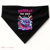 Baseball Ice Cream Drip Respect The Drip Gift USA-Made Doggie Bandana thumb 0
