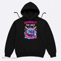 Baseball Ice Cream Drip Respect The Drip Gift Hoodie thumb 0