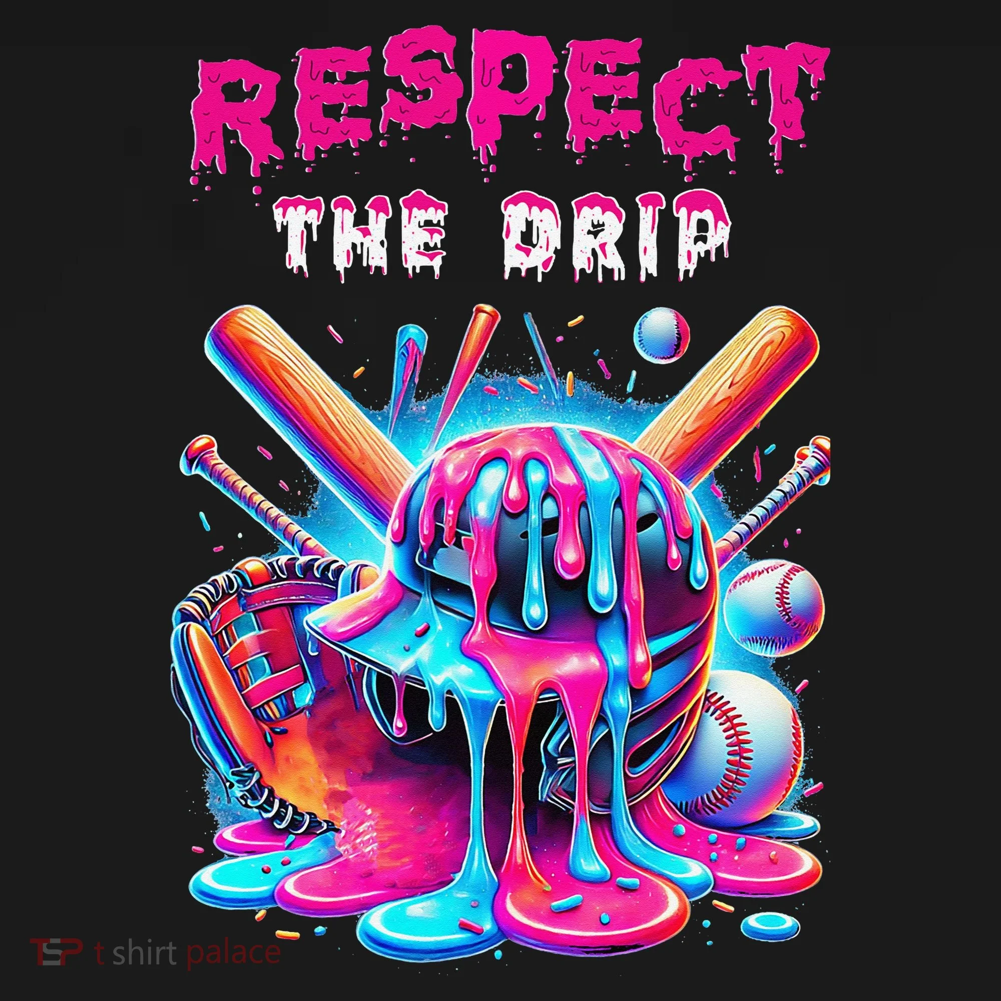 Baseball Ice Cream Drip Respect The Drip Gift Hoodie