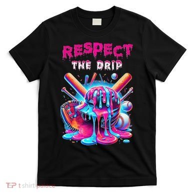 Baseball Ice Cream Drip Respect The Drip Gift T-Shirt