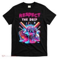 Baseball Ice Cream Drip Respect The Drip Gift T-Shirt thumb 0