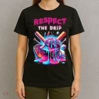 Baseball Ice Cream Drip Respect The Drip Gift T-Shirt thumb 4