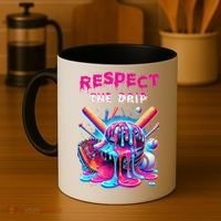 Baseball Ice Cream Drip Respect The Drip Gift Coffee Mug thumb 4
