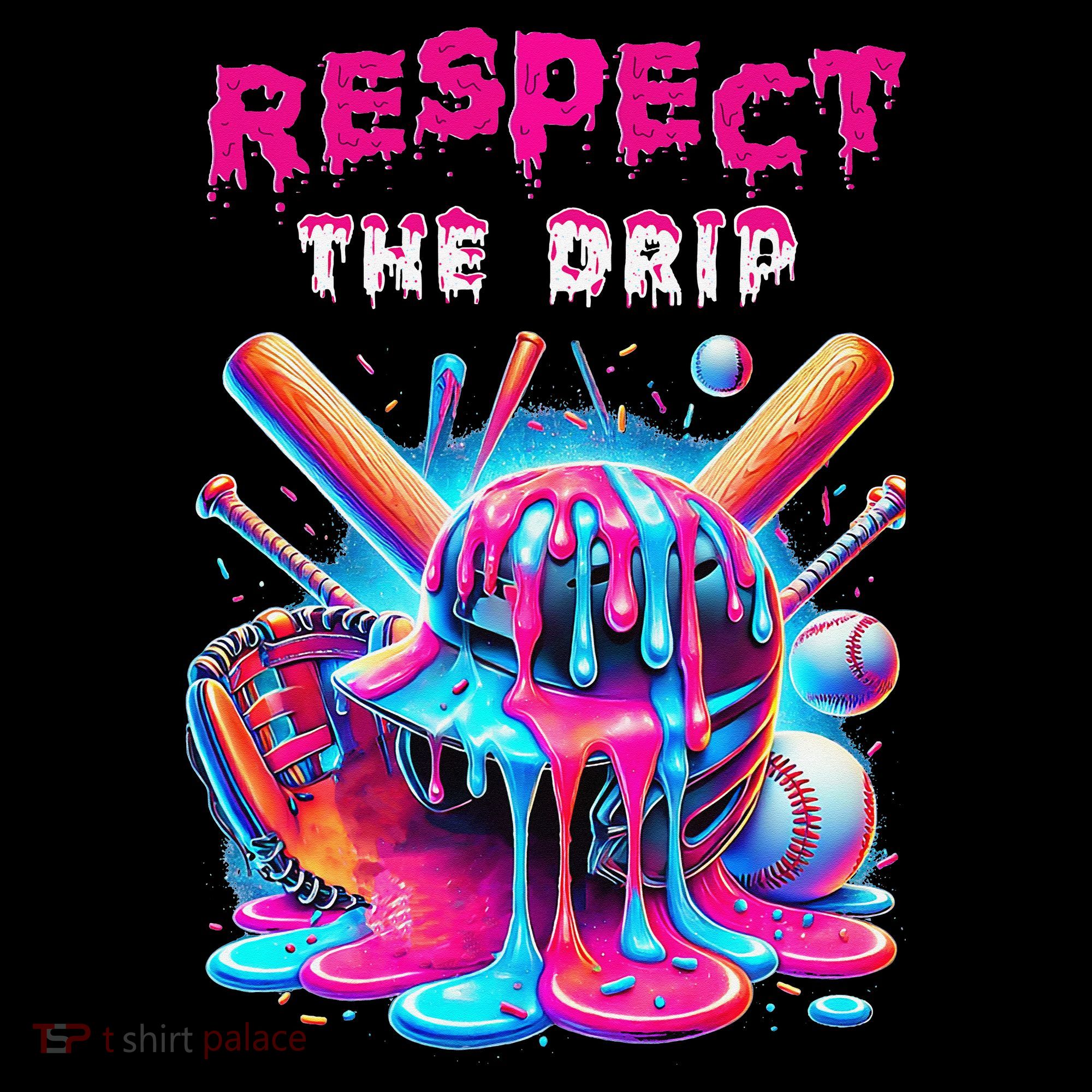 Baseball Ice Cream Drip Respect The Drip Gift Ornament