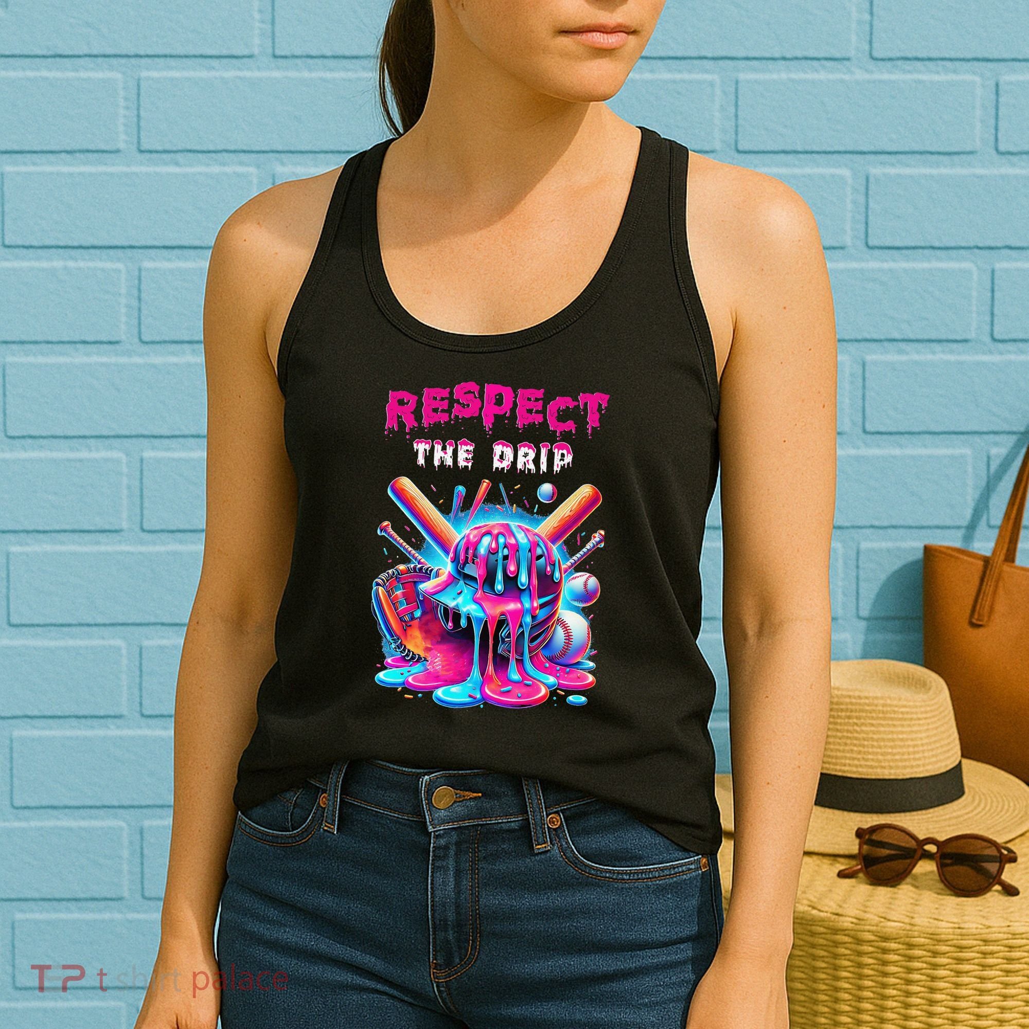 Baseball Ice Cream Drip Respect The Drip Gift Women's Tank Top