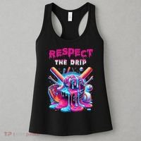 Baseball Ice Cream Drip Respect The Drip Gift Women's Tank Top thumb 3
