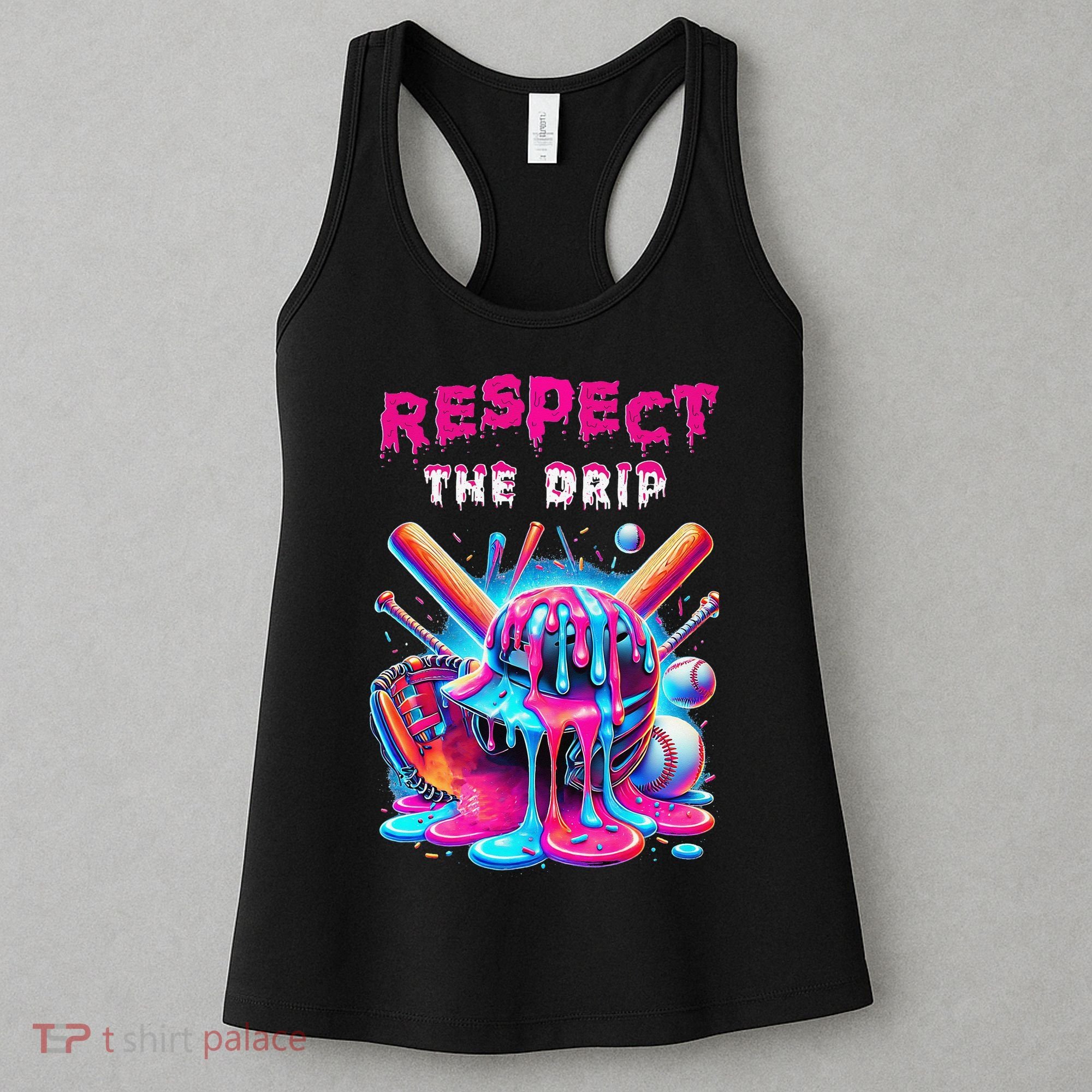 Baseball Ice Cream Drip Respect The Drip Gift Women's Tank Top