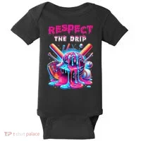 Baseball Ice Cream Drip Respect The Drip Gift Baby Bodysuit thumb 0