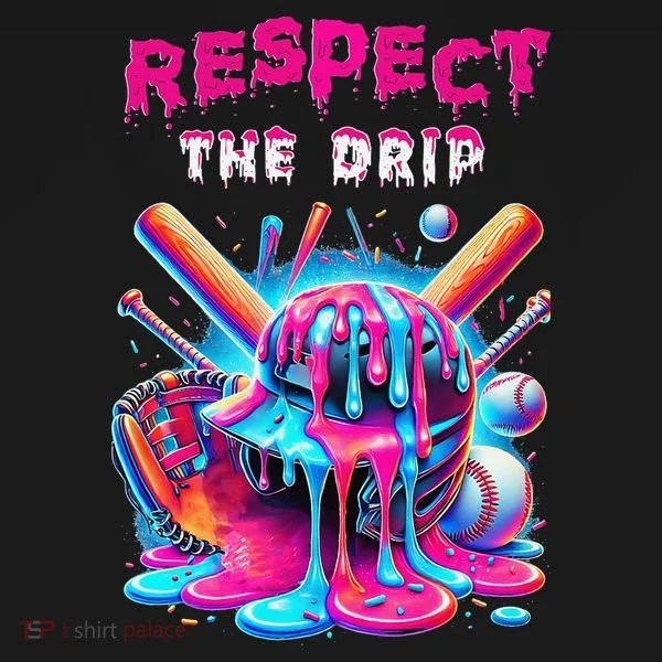 Baseball Ice Cream Drip Respect The Drip Gift Toddler Hoodie