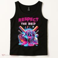 Baseball Ice Cream Drip Respect The Drip Gift Tank Top thumb 2