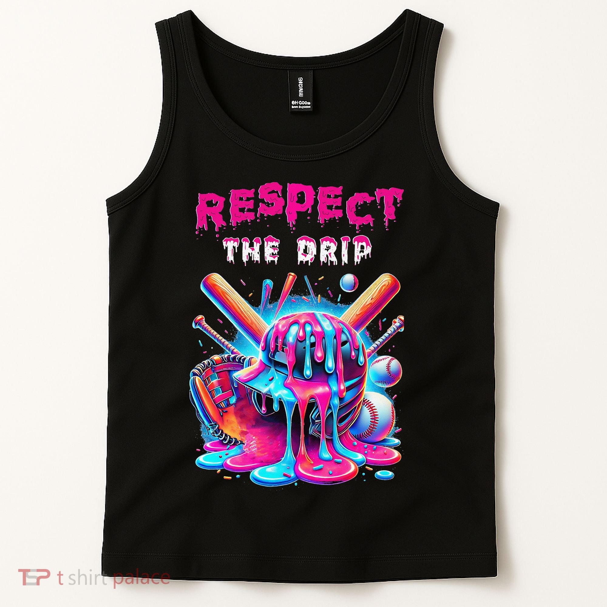 Baseball Ice Cream Drip Respect The Drip Gift Tank Top