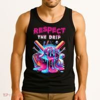 Baseball Ice Cream Drip Respect The Drip Gift Tank Top thumb 3