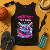 Baseball Ice Cream Drip Respect The Drip Gift Tank Top thumb 4