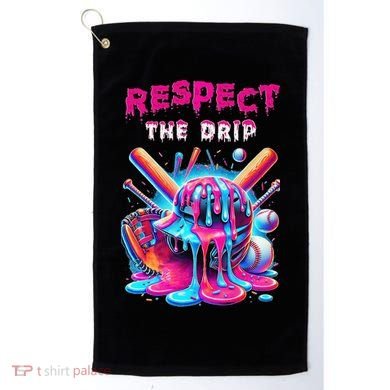 Baseball Ice Cream Drip Respect The Drip Gift Golf Towel