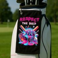 Baseball Ice Cream Drip Respect The Drip Gift Golf Towel thumb 2