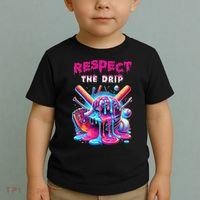 Baseball Ice Cream Drip Respect The Drip Gift Toddler T-Shirt thumb 2