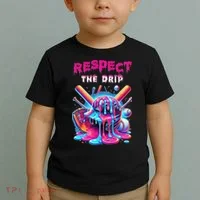 Baseball Ice Cream Drip Respect The Drip Gift Toddler T-Shirt thumb 2