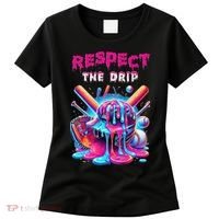 Baseball Ice Cream Drip Respect The Drip Gift Women's T-Shirt thumb 0