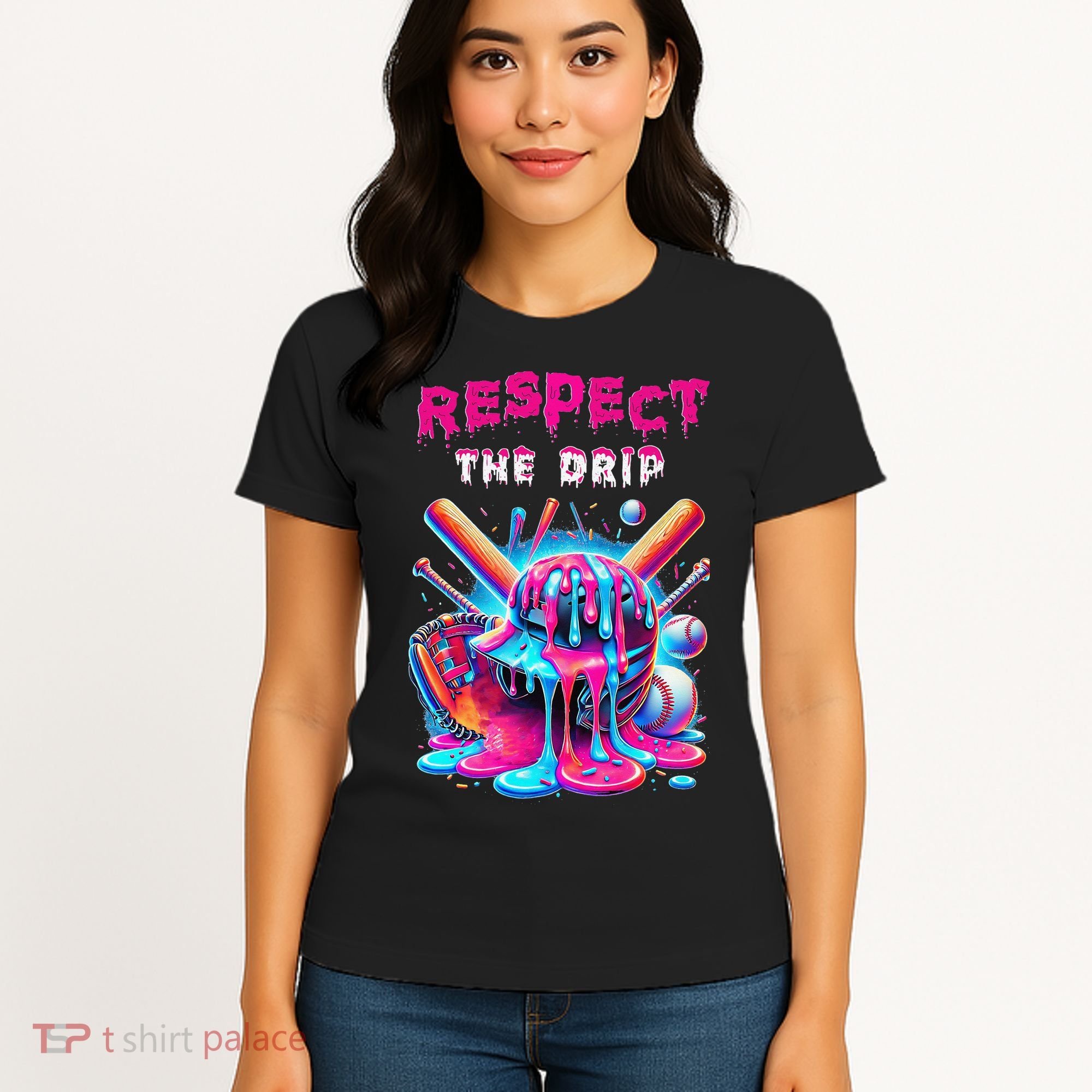 Baseball Ice Cream Drip Respect The Drip Gift Women's T-Shirt