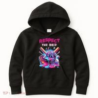 Baseball Ice Cream Drip Respect The Drip Gift Kids Hoodie thumb 0