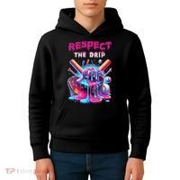 Baseball Ice Cream Drip Respect The Drip Gift Kids Hoodie thumb 4