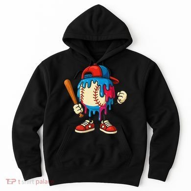 Baseball Ice Cream Drip Sport Game Day Gift Hoodie
