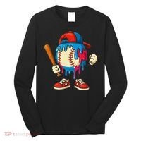 Baseball Ice Cream Drip Sport Game Day Gift Long Sleeve Shirt thumb 0