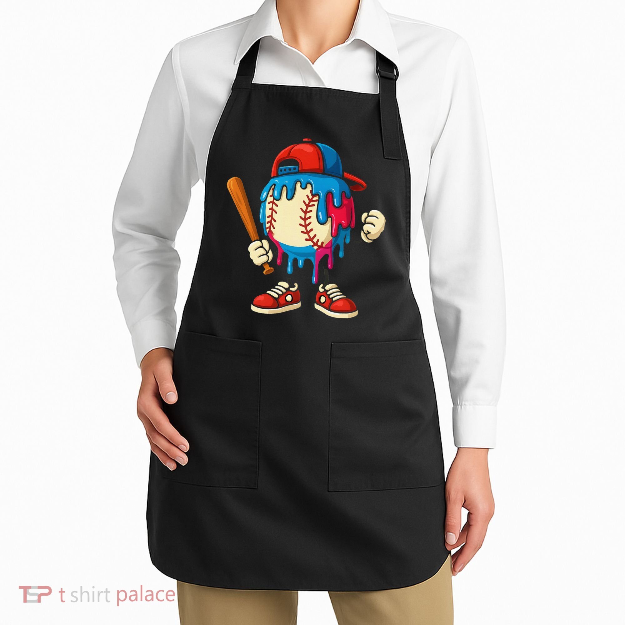 Baseball Ice Cream Drip Sport Game Day Gift Apron