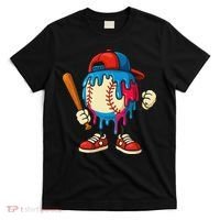 Baseball Ice Cream Drip Sport Game Day Gift T-Shirt thumb 0