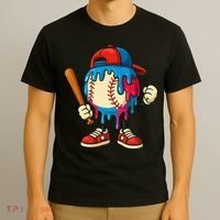 Baseball Ice Cream Drip Sport Game Day Gift T-Shirt thumb 3